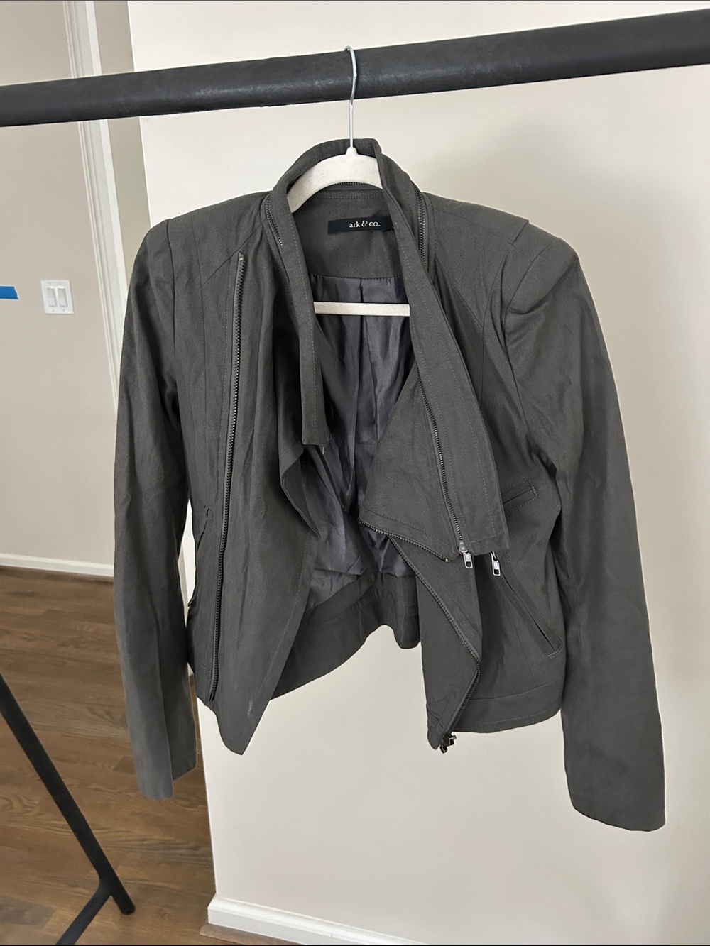 Ark & Co Dark Gray Asymmetrical Moto Jacket